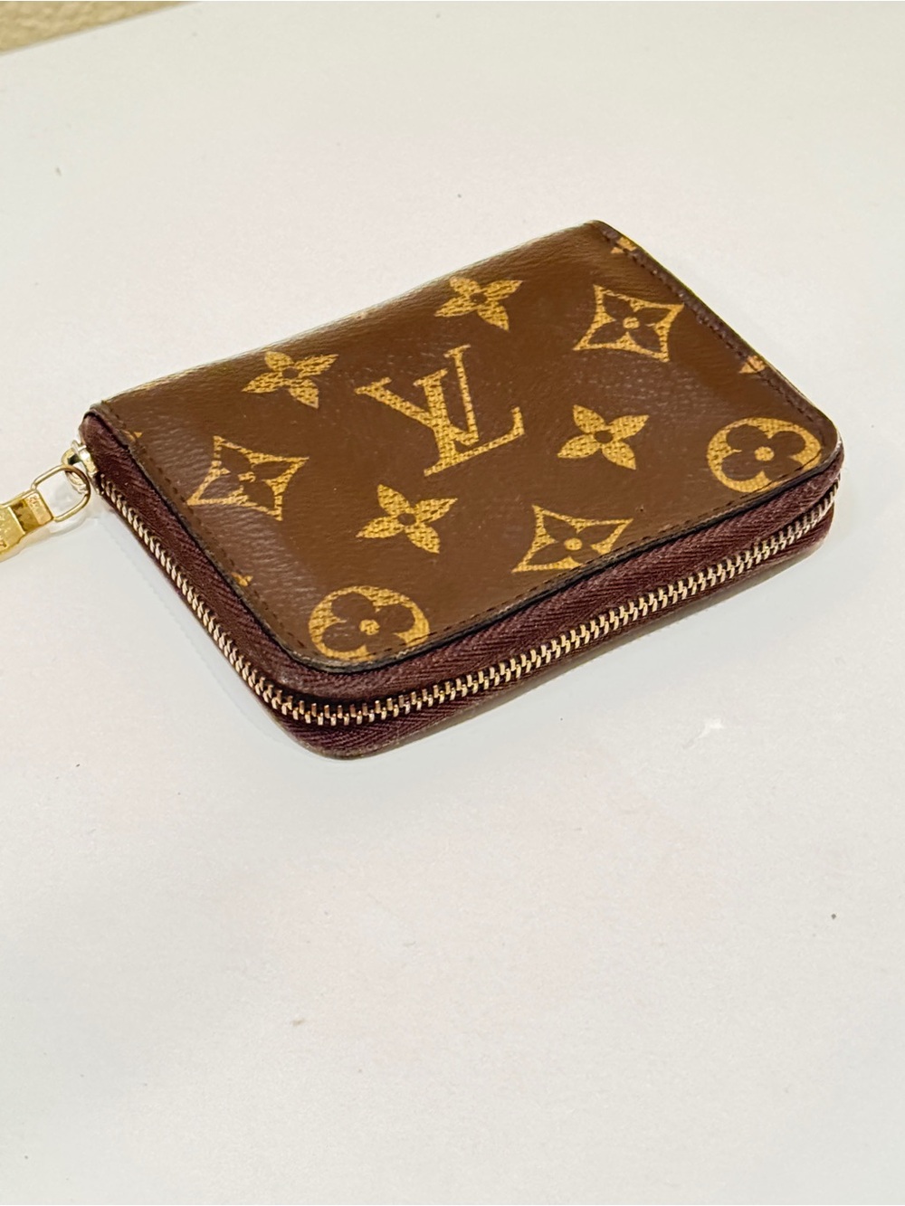 Louis Vuitton Monogram Zip Card & Key Holder in Brown and Gold